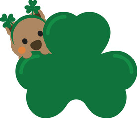 Wombat With Shamrock Banner