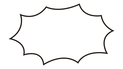 漫画風 吹き出しフレーム シンプルな雲型枠