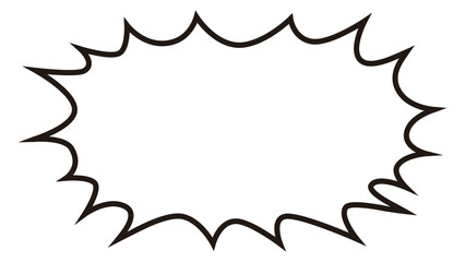 漫画風 吹き出しフレーム シンプルな雲型枠