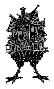 Baba Yaga's House - Walking Chicken Legs Silhouette