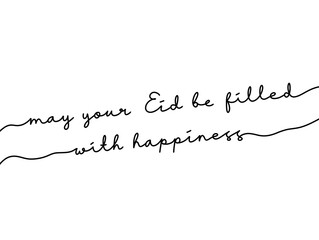 Elegant Eid Greeting Card with Handwritten Calligraphy Text