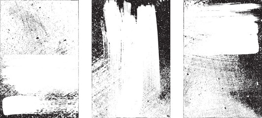 Glitch distorted grungy isolated layers . Design element for brochure, social media, posters, flyers. Overlay texture.Textured banner with Distress effect .Vector halftone dots . Screen print texture