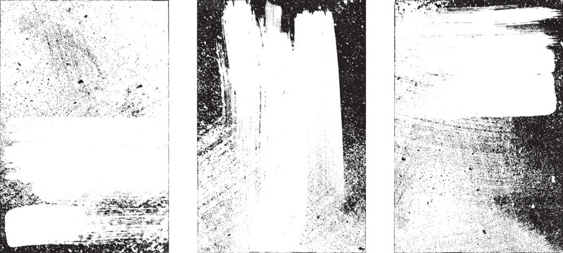 Glitch distorted grungy isolated layers . Design element for brochure, social media, posters, flyers. Overlay texture.Textured banner with Distress effect .Vector halftone dots . Screen print texture