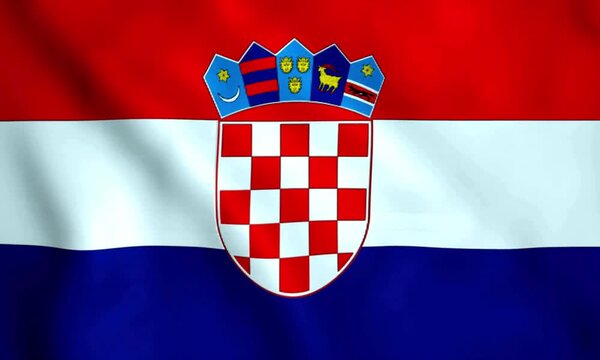 3D vector illustration of the national flag of Croatia and the national flag of Portugal as a red white and blue European country symbol on a circular patriotic button icon