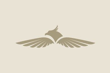 Fototapeta premium eagle wings and head logo 