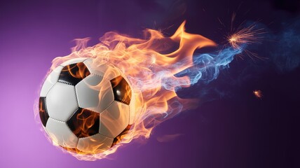 Naklejka premium Dynamic Flame Soccer Ball for 2026 Football World Cup Promotional Material