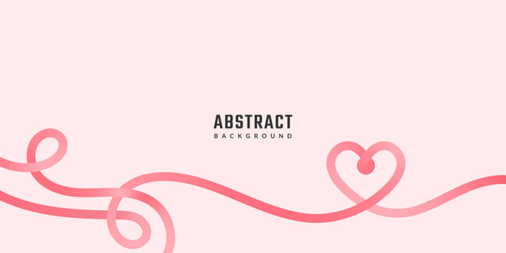 Luxury Pink abstract gradient lines heart shapes. 3D Waves Pattern on pink Background. Swirl breast cancer Ribbon. Dynamic Fluid lines illustration. Women's day girly background
