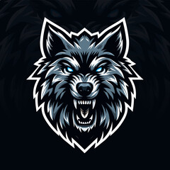 Fototapeta premium Fierce Front Facing Wolf Gaming Mascot