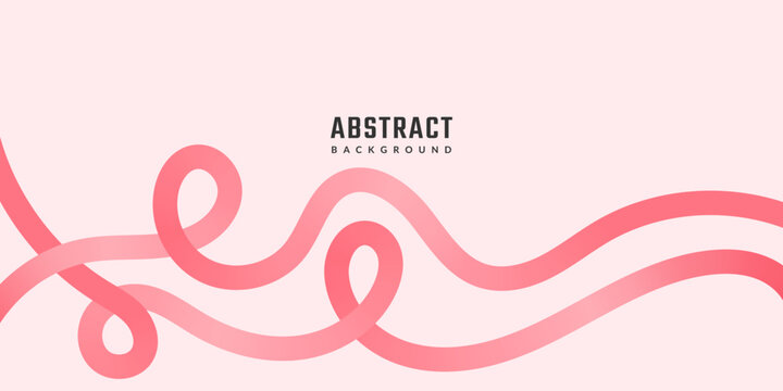 Pink abstract gradient lines shapes. 3D Waves Pattern on pink Background. Swirl breast cancer Ribbon. Dynamic Fluid lines flowing illustration