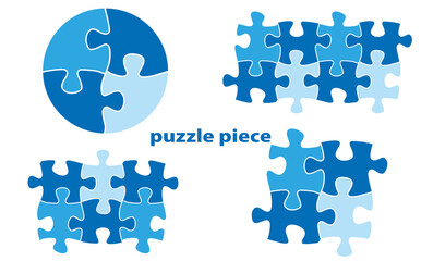 パズルピースのイラストセット