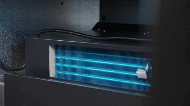 Close-Up Reveal of Vending Machine Cooler Showing Rows of Chilled Beverages and Snacks Inside Automated Retail Dispenser, Perfect for Convenience Store and Consumer Visuals