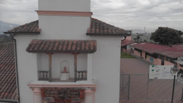 Church Chiche del Obraje fly view if the right side of the building