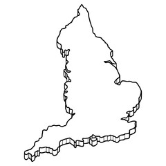 England map illustration hand drawn outline vector