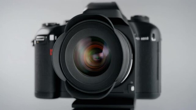 Professional DSLR Video camera clipart on Studio Background