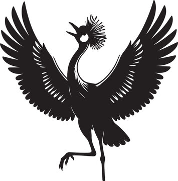 Crowned Crane in silhouette..