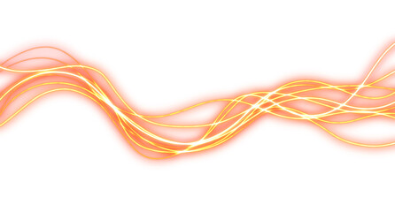Fototapeta premium Abstract Orange Laser Beam Waves with Luminous Particle Flow and Warm Glow