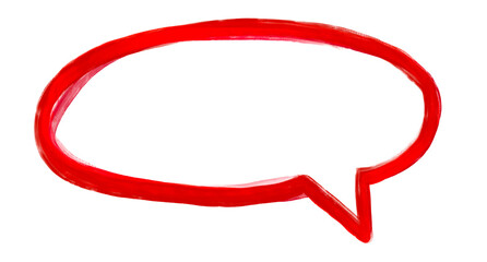 Abstract Red Hand Drawn Speech Bubble Isolated on Transparent Background
