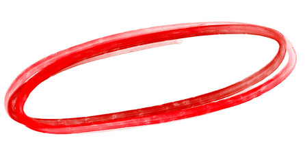 Abstract Red Hand Drawn Circle Highlight Isolated on Transparent Background