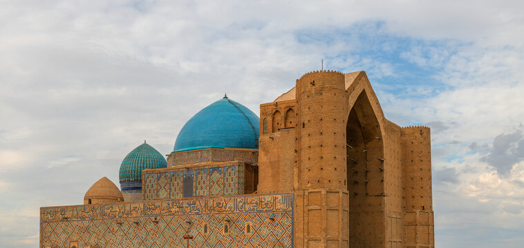 The famous medieval mausoleum of Khoja Akhmet Yassawi in the Kazakh city of Turkestan - the heart of the Turkic world