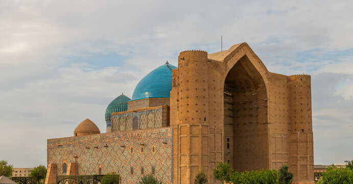 The famous medieval mausoleum of Khoja Akhmet Yassawi in the Kazakh city of Turkestan - the heart of the Turkic world