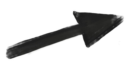 Artistic Ink Brush Stroke Arrow Sketch with Gritty Texture for Urban Style