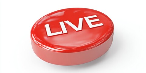 The Live Button On A Clean White Background For Streaming And Broadcasting Applications