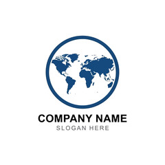 Blue Globe Logo Template Corporate Identity.