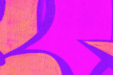 Abstract graffiti wall featuring purple, orange colors with textured surface. Urban style, 90s, Y2K vibes, grungy aesthetic, paint texture. Background street art, poster, city visuals, creative banner
