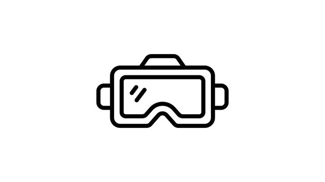 Visually engaging outline animated icon of vr headset gadget