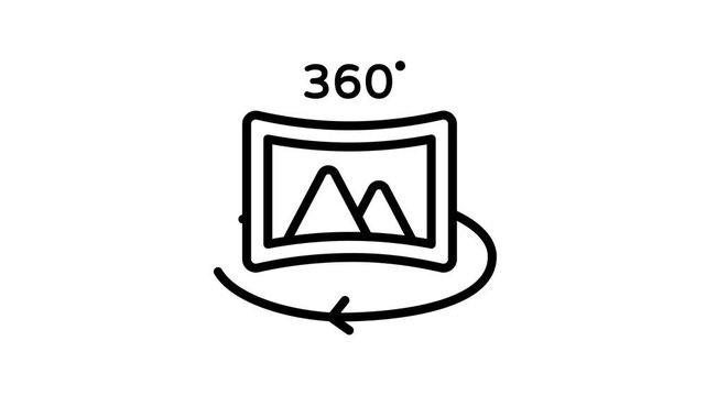 An editable outline animated icon of immersive 360 view