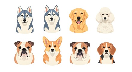 Fototapeta premium set of dogs