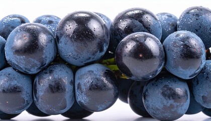 Fresh grape bunch, isolated on pure white background