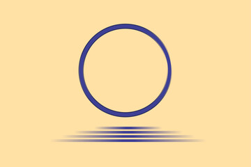 Minimal Navy Blue Circular Photo Frame with Dark Stroke and Faded Lines &ndash; Modern Editable Vector Design