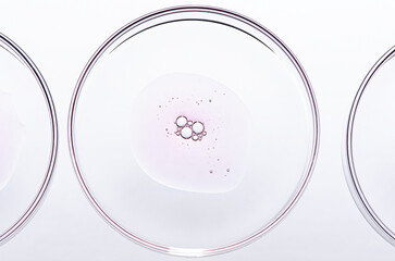 A sample of body cosmetics in a Petri dish.