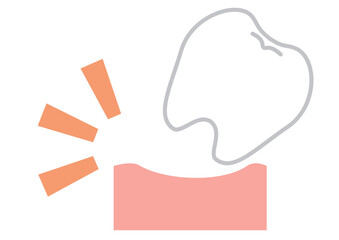 シンプルな歯が抜けたをイメージしたイラスト素材