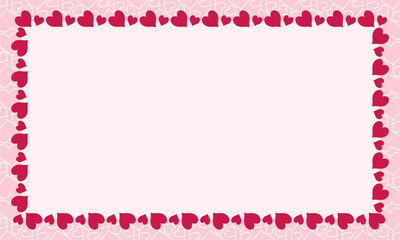 Cute heart border frame on a soft pink background, ideal for love notes, greeting cards, invitations, quotes, or romantic message templates.