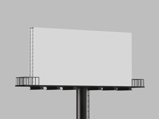 Obraz premium A large, blank billboard on a sturdy metal stand with railings on either side