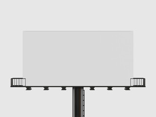 Obraz premium A large, blank billboard with a black metal frame and six spotlight fixtures