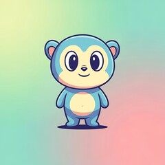 Cute cartoon bear with colorful background.