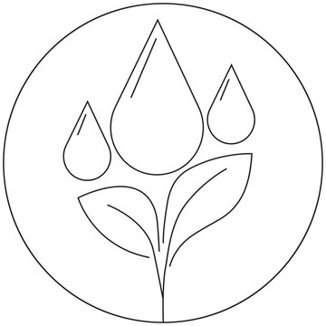 World Water Day Environmental Outline Icon with Hands Holding Water Drop