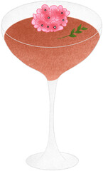  peach drink with flower