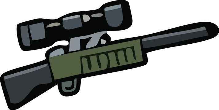 Rifle with Scope Illustration.