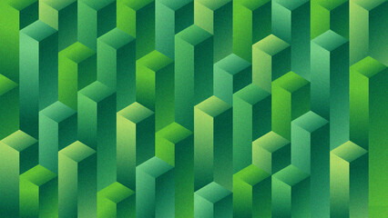 Obraz premium Futuristic digital wallpaper featuring a seamless 3d geometric pattern of green abstract lines and blue light cubes on a decorative business technology background