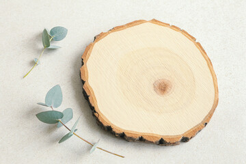 切り株　コピースペースのあるナチュラルな木目背景素材