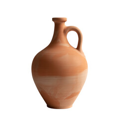 Terracotta Olive Oil Amphora with Traditional Mediterranean Shape Isolated on Transparent Background