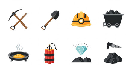 Mining tools and equipment collection, various items for resource extraction.