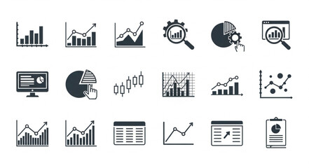 Collection of various business and financial data analysis charts and graphs.