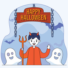 Halloween party instagram post design