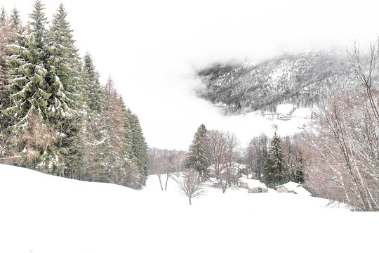 Fogs and clouds wrapped the Northern Grigna regional park, Lombardy landscape