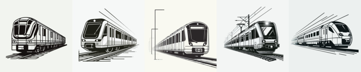 Train line art icon. Vektor, icon, set icon, minimalist, flat, illustration © Dan